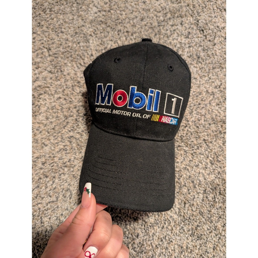 Mobil 1 Official Motor Oil of‎ NASCAR Black Baseball Cap Hat